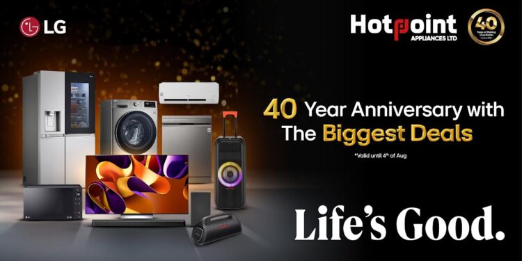 LG Customers to Get up to 40% Discounts as Hotpoint Celebrates 40th Anniversary
