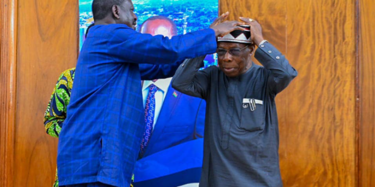 Obasanjo Recounts Historic Ruto-Raila Deal at Raila Odinga’s State Funeral